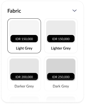 Fabric selection panel preview — Beqamis Custom Thobe Tailoring