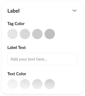 Label customization panel preview — Beqamis Custom Thobe Tailoring