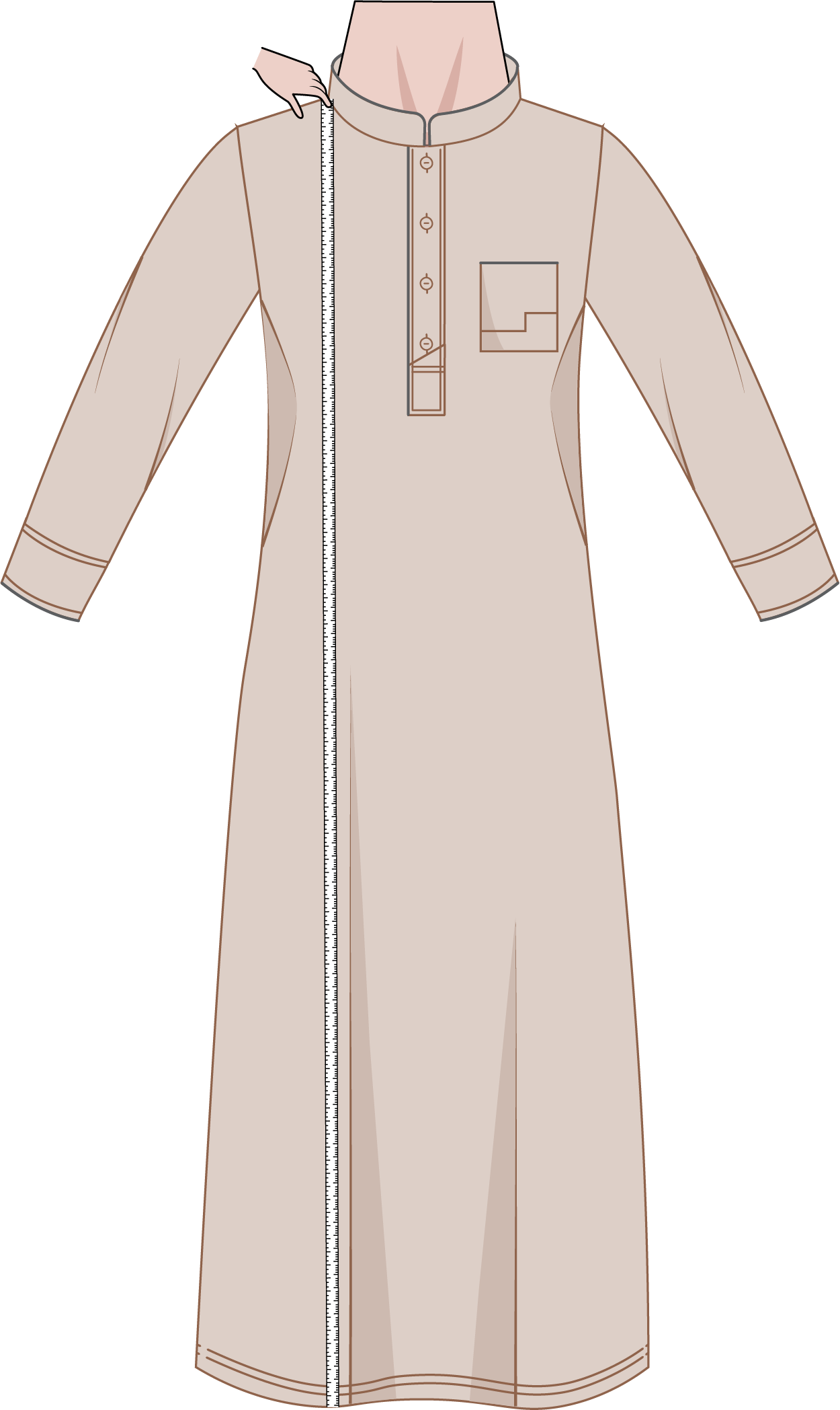 Panjang - Panduan Pengukuran Gamis Custom