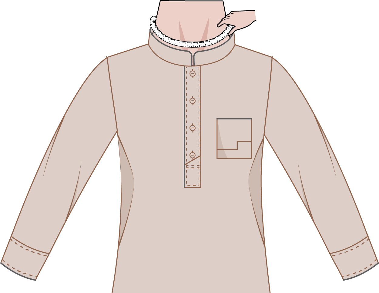 Leher - Panduan Pengukuran Gamis Custom