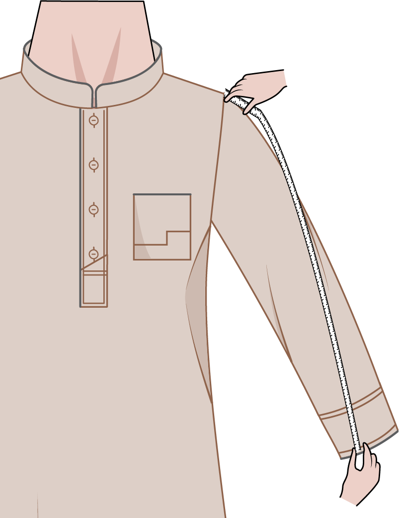 Panjang Lengan - Panduan Pengukuran Gamis Custom