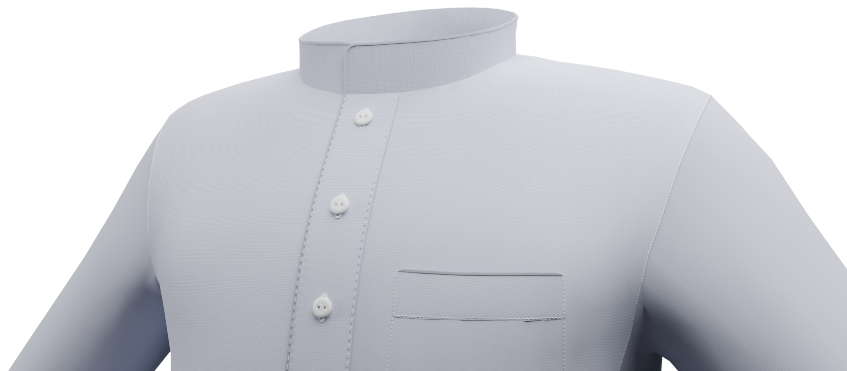 3D illustration of a custom-tailored men's thobe by Beqamis